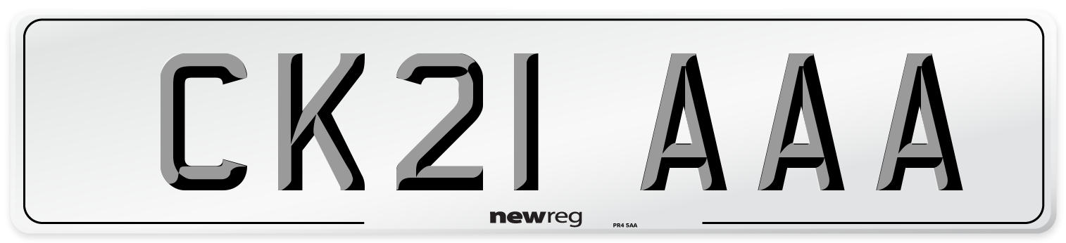 CK21 AAA Number Plate from New Reg